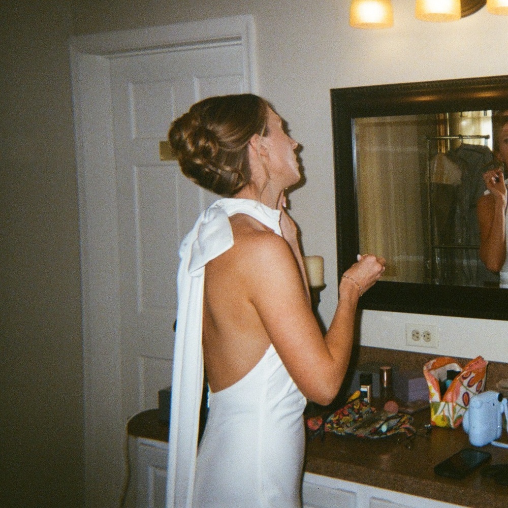 Misha x REVOLVE Evianna Satin Gown in Ivory - Picture 3 of 7